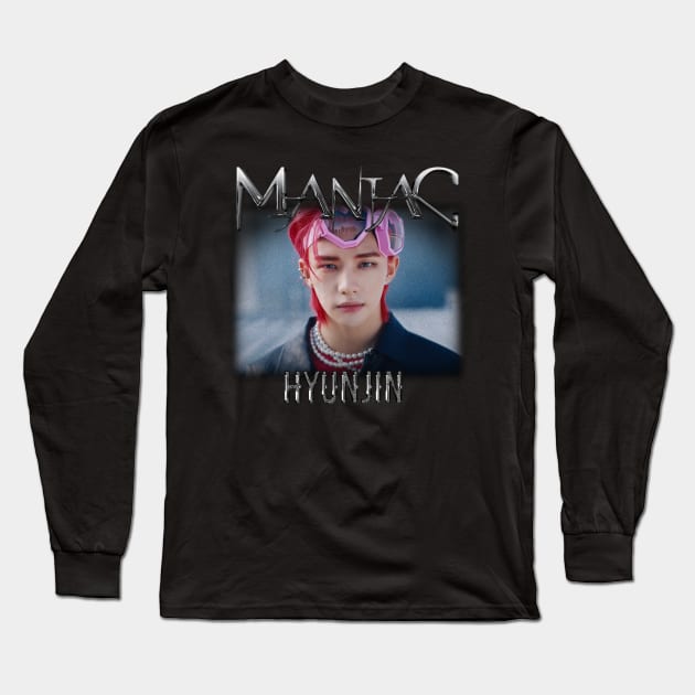 maniac skz hyunjin Long Sleeve T-Shirt by GlitterMess